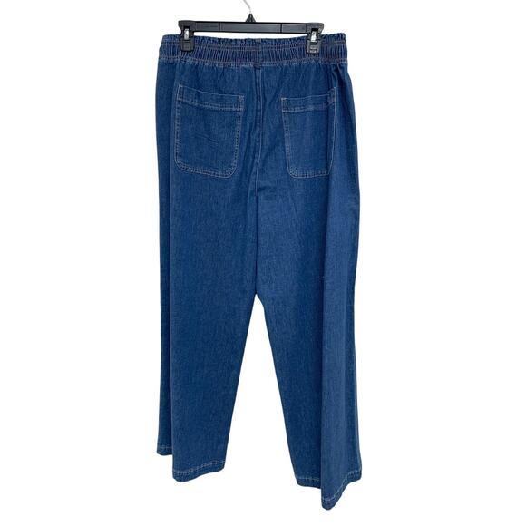 New American Eagle Womens Medium Stretch Drawstring Waist Blue Denim Pants - Picture 3 of 5